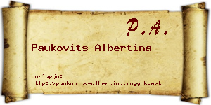 Paukovits Albertina névjegykártya